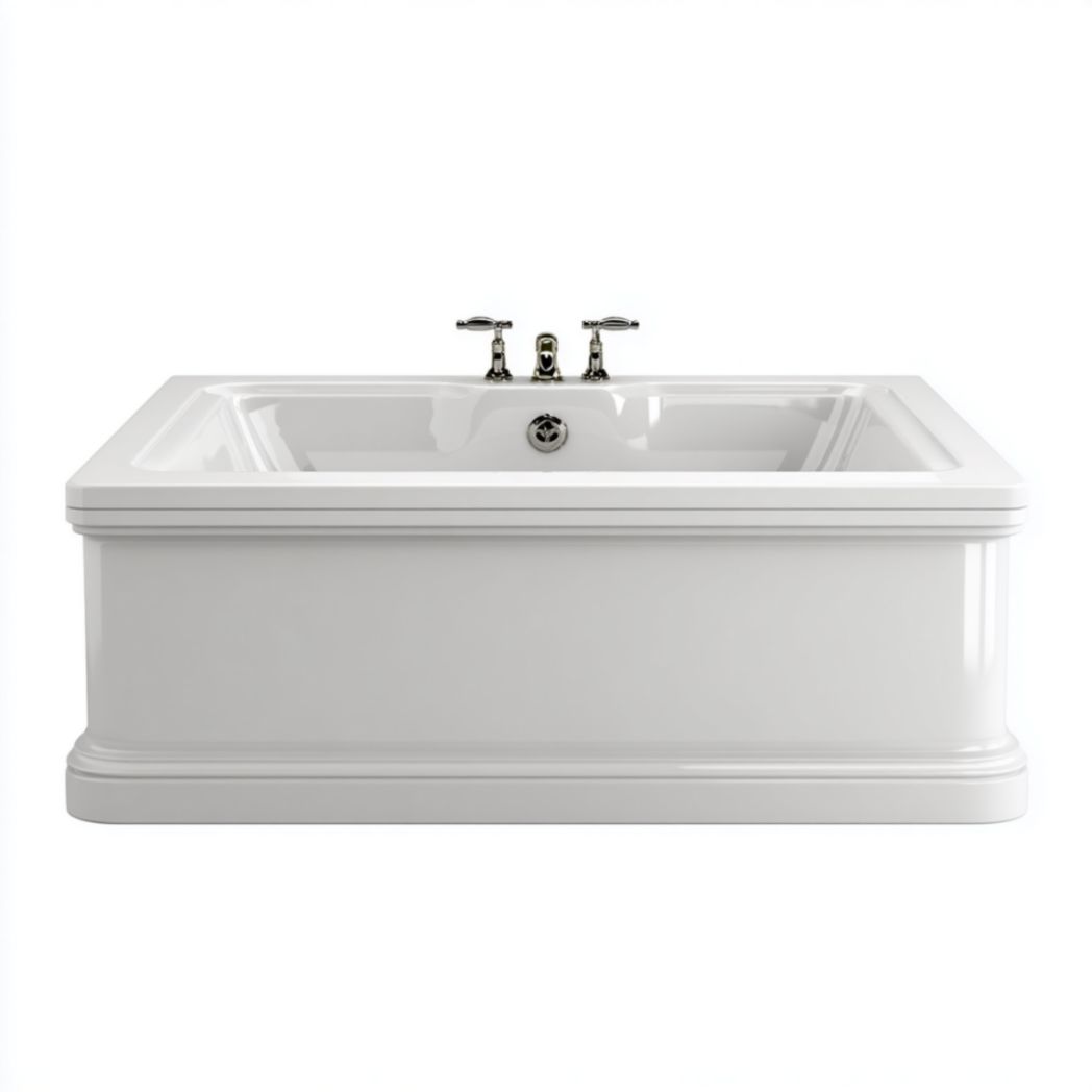 Baignoire rectangulaire, design blanc-Woodworkft