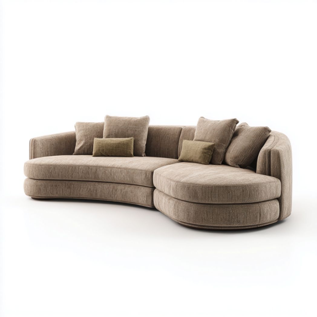 Canapé d'angle en tissu beige avec coussins inclus-Artfurniturepn