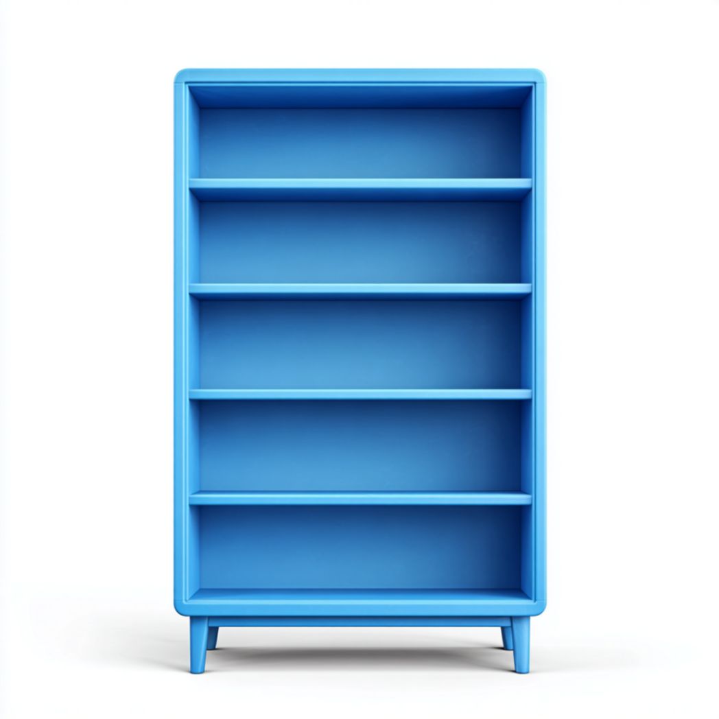 Étagère en bois massif de 5 étagères, couleur bleue, finition lisse-Artfurniturepn