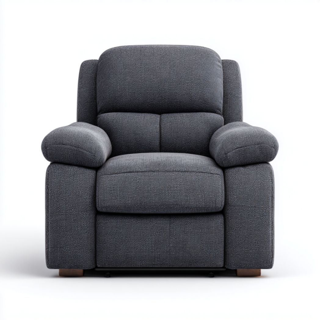Fauteuil Relax Inclinable en Tissu de Polyester et Pieds en Bois de Hêtre - Gris Anthracite-Thesandmanft