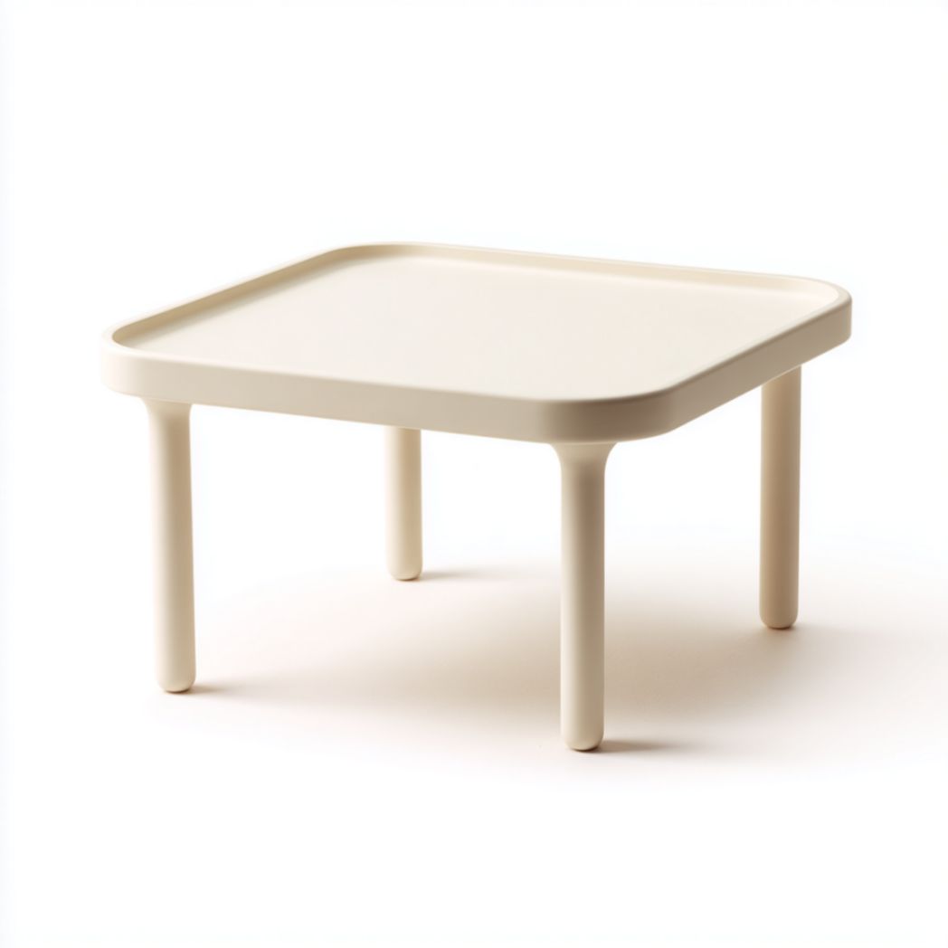 Table Basse Carrée en Polypropylène avec Bords Relevés-Thesandmanft