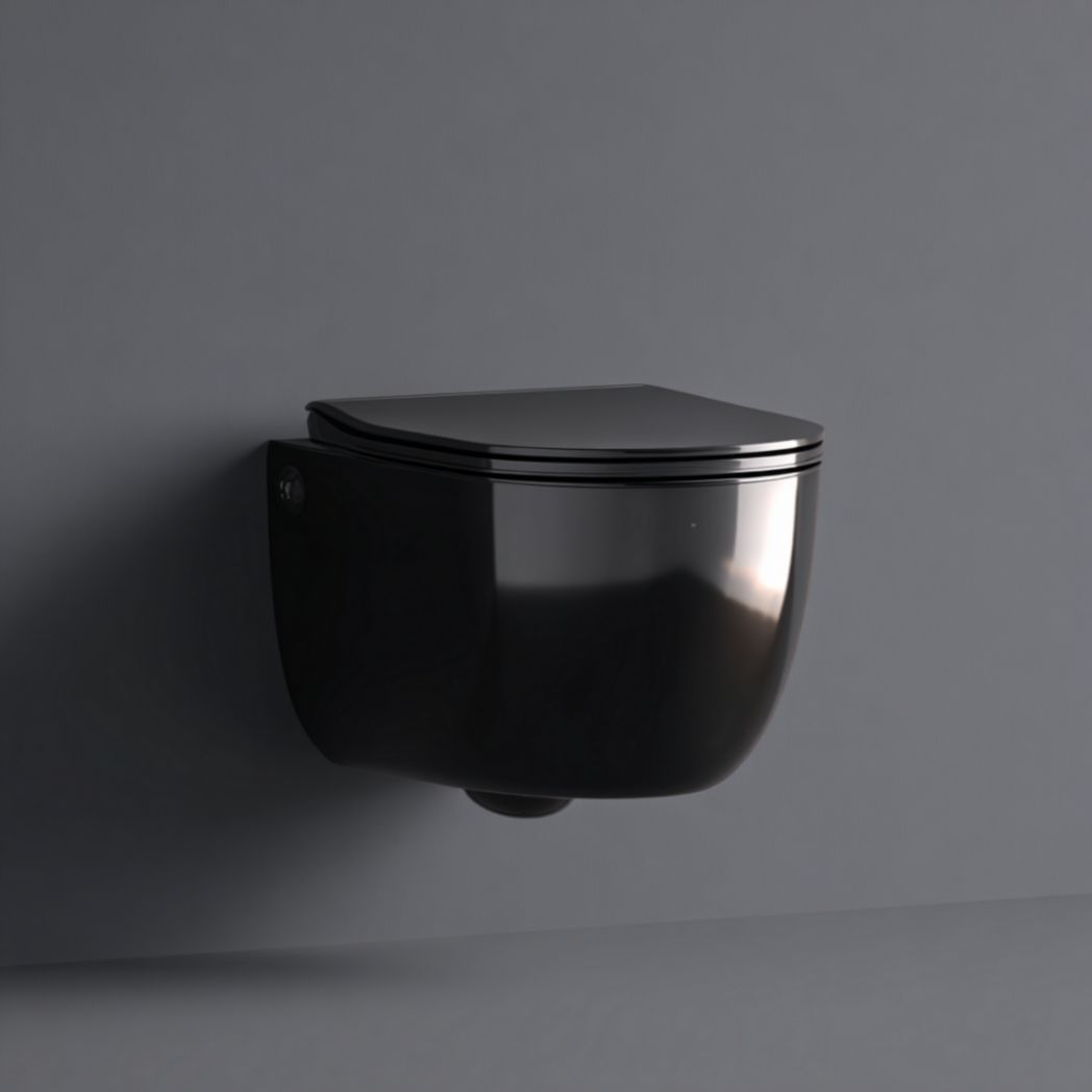 Toilette murale en céramique noire-Darranfurniture