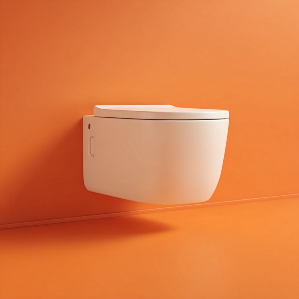 Toilette murale en céramique blanche-Darranfurniture