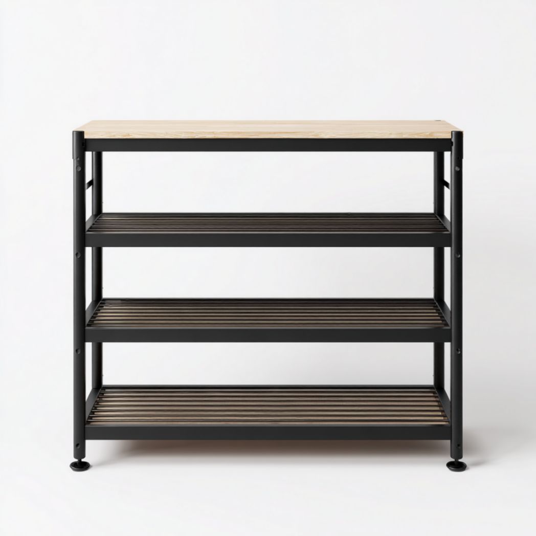 Étagère en métal et bois à 4 niveaux-Darranfurniture