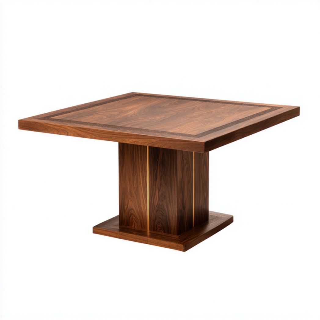 Table de salle à manger carrée en bois massif-Izpkafurniture