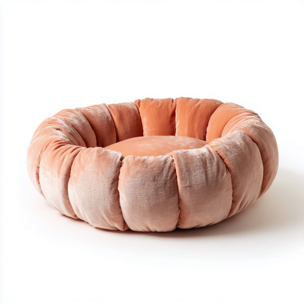 Panier circulaire pour animal de compagnie en Polyester de coton corail-Izpkafurniture