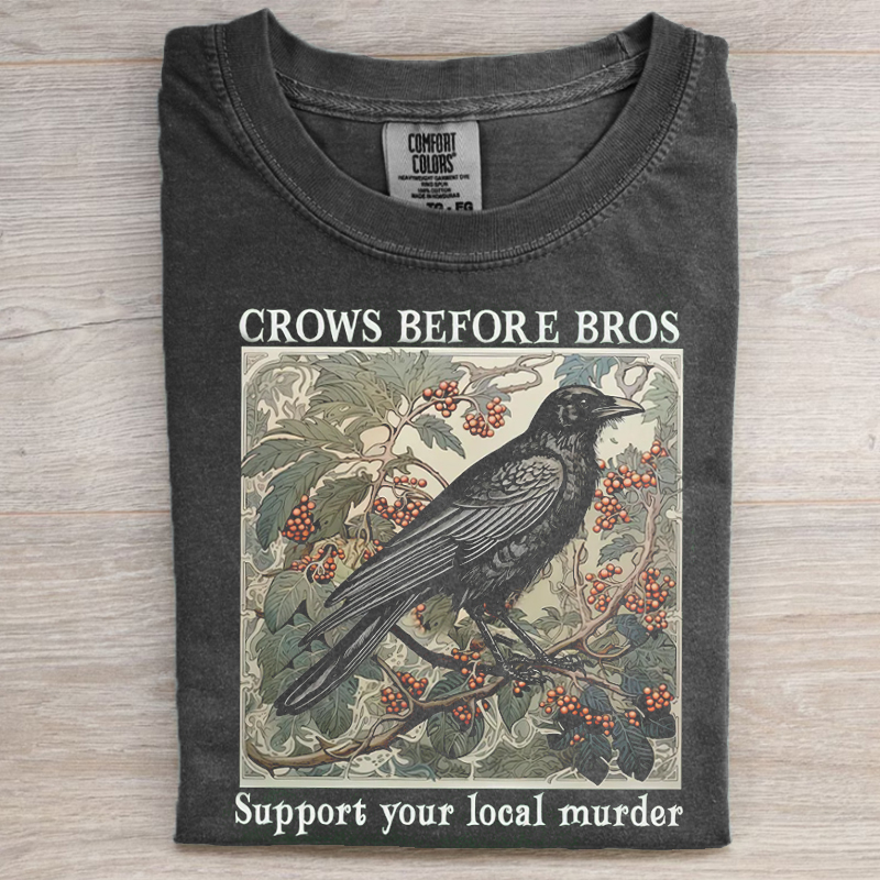 Crows Before Bros Vintage T-Shirt-Lulueye