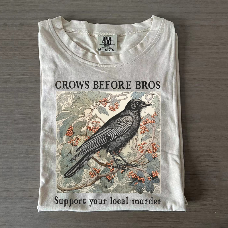 Crows Before Bros Vintage T-Shirt-Lulueye