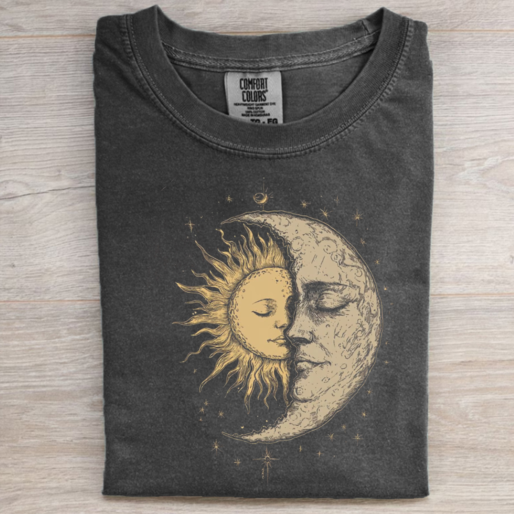 Mystical Sun And Moon Face T-shirt