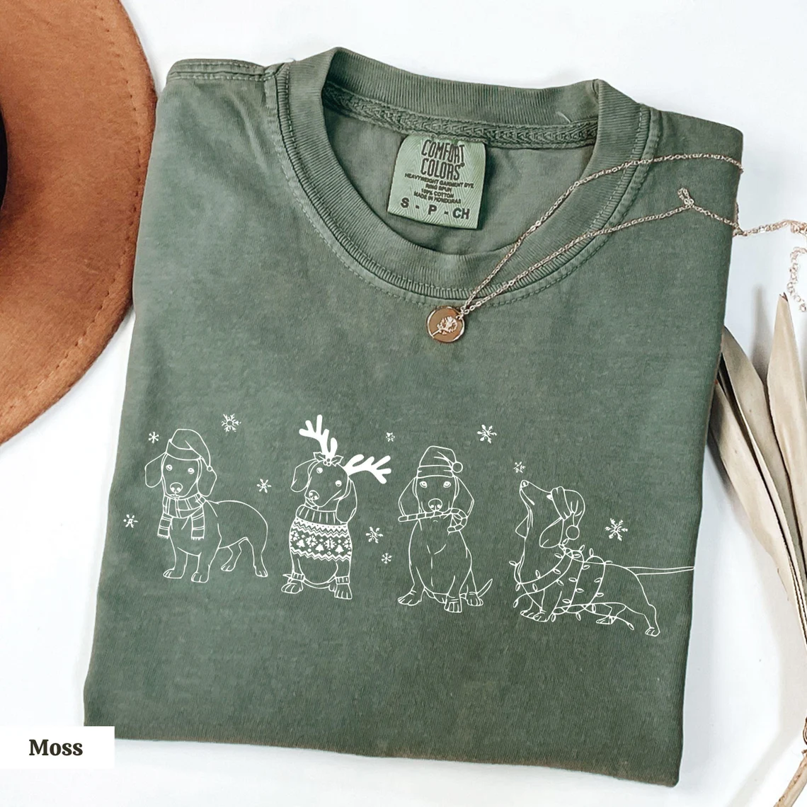 Comfort Color Dachshund Christmas T-shirt