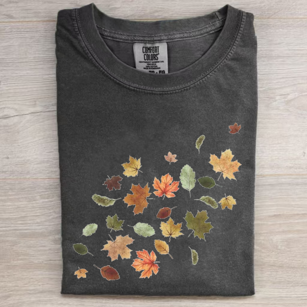 Vintage Fall Leaves T-shirt-Lulueye