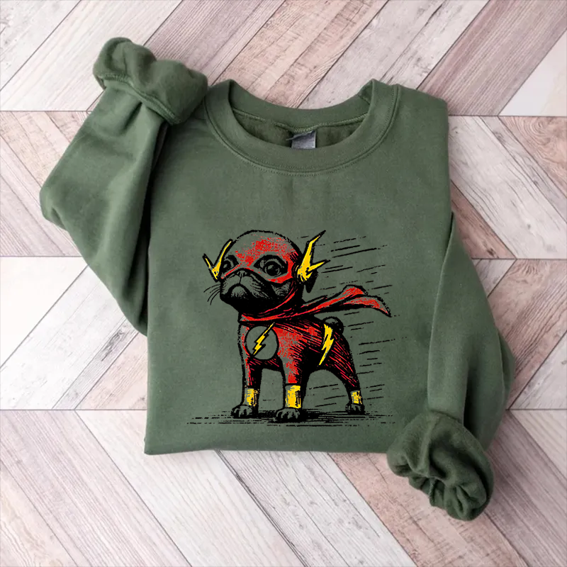 Funny Pug Superhero Sweatshirt
