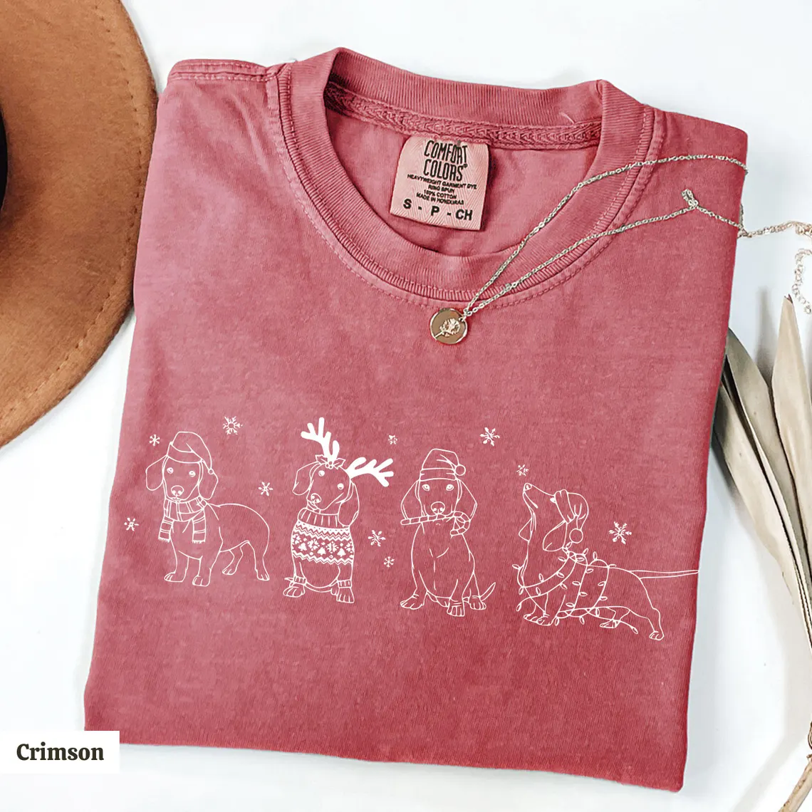 Comfort Color Dachshund Christmas T-shirt