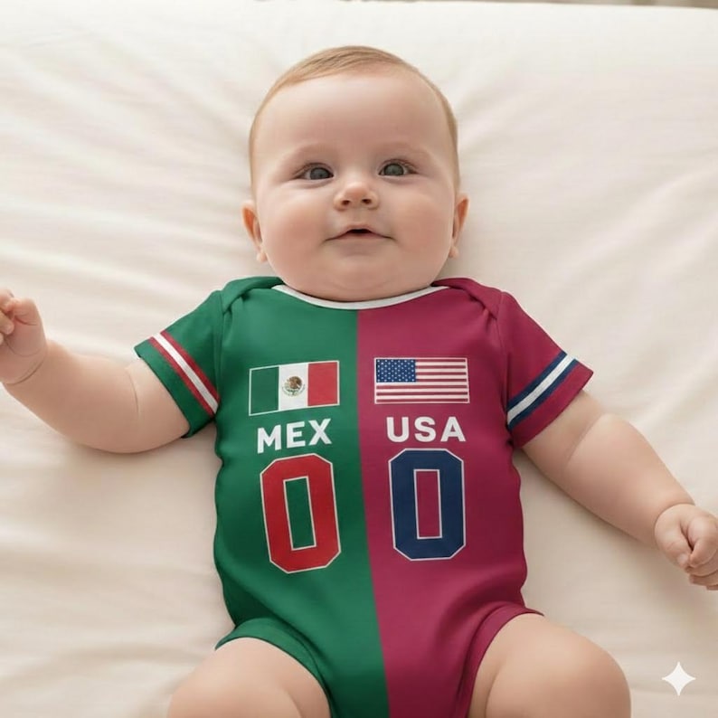 Custom 2026 World Soccer Two Soccer Team Baby Bodysuit, House Divided Soccer Toddler & Youth Shirt, House Divided Kid's Shirt, Split Team