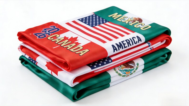 World Cup 2026  Soccer Scarf Double Sided Knit National Team Sports Fan Supporter Scarf