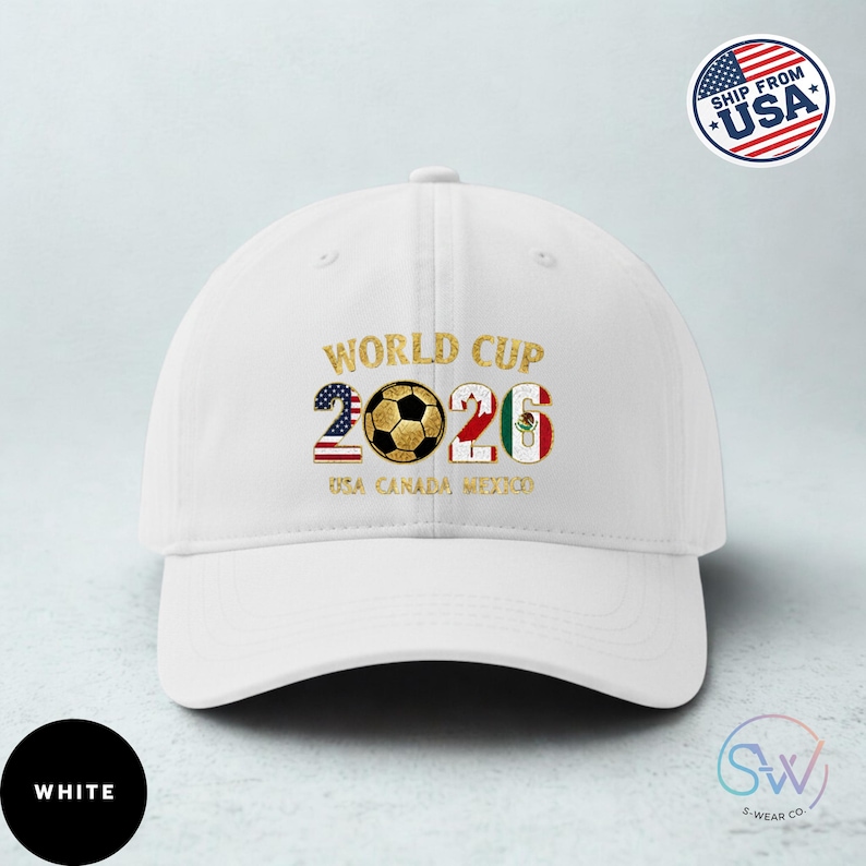 2026 World Cup Hat with Custom Graphics, Vintage Style Adjustable Cotton Cap, Soccer Fan Dad Hat, USA Canada Mexico (Personalized Print)