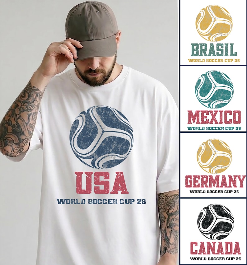 Soccer 2026 Shirt, Football Fan Tee, Canada Brazil Mexico T-shirts, Soccer Lover Gift