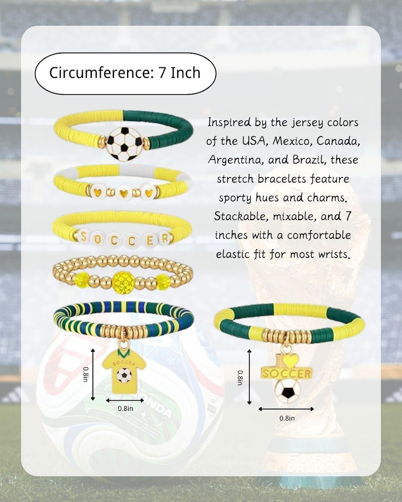 FIFA World Cup 2026 Charm Bracelets,Perfect Gift for Sports Fans