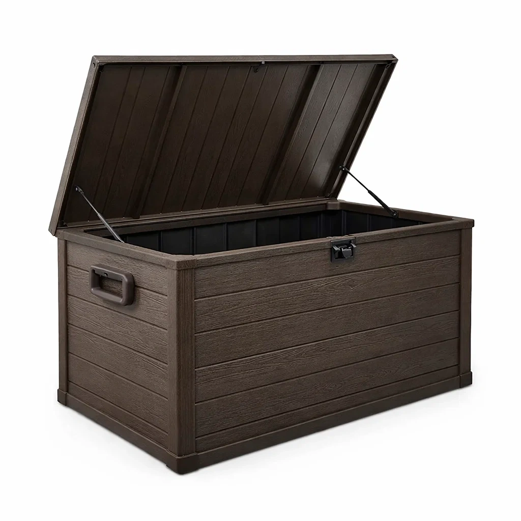 Contenitore da Esterno in Plastica Marrone 117x45x57 cm-COZYSERENITYHOME
