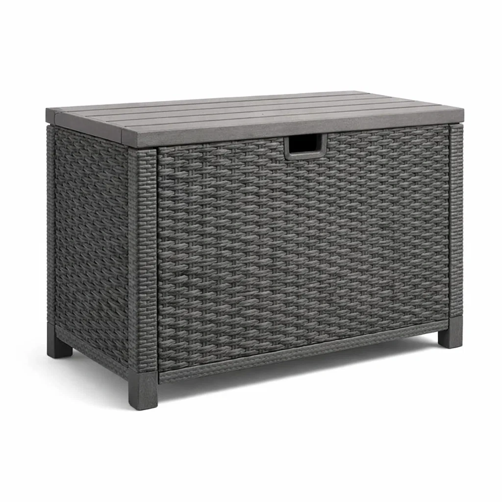 Contenitore da Esterno in Resina Grisaglia 120x60x55 cm-COZYSERENITYHOME