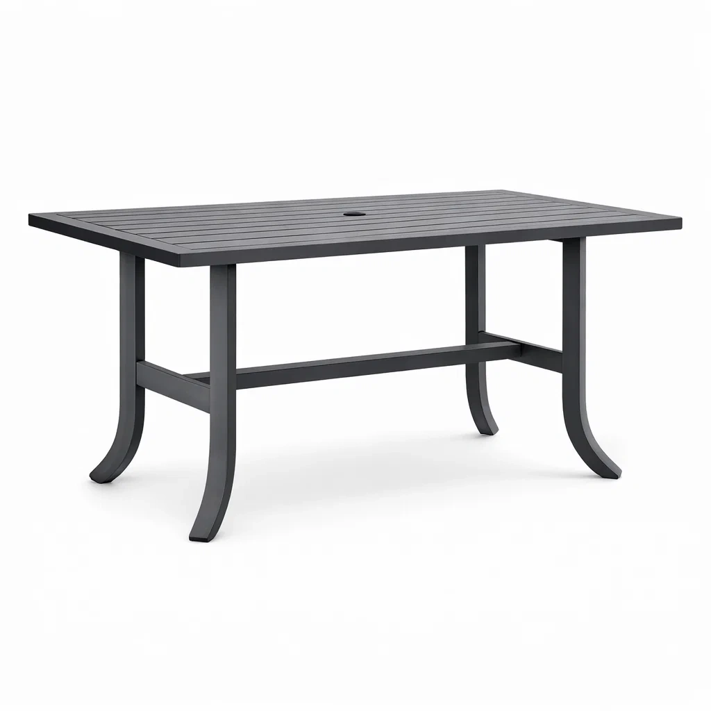Tavolo da Giardino in Alluminio Nero-COZYSERENITYHOME
