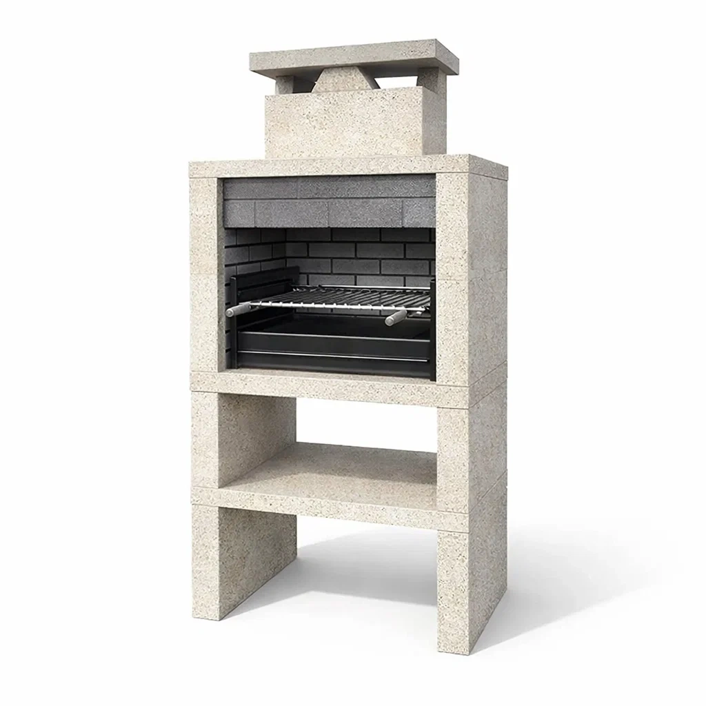 Barbecue in Cemento e Ghisa Grigio 115x70x200 cm-COZYSERENITYHOME