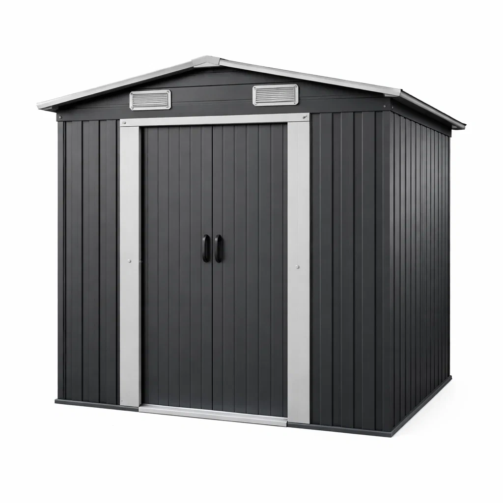 Casetta da giardino in Metallo Grigio Antracite-LUXELIVINGVIBE