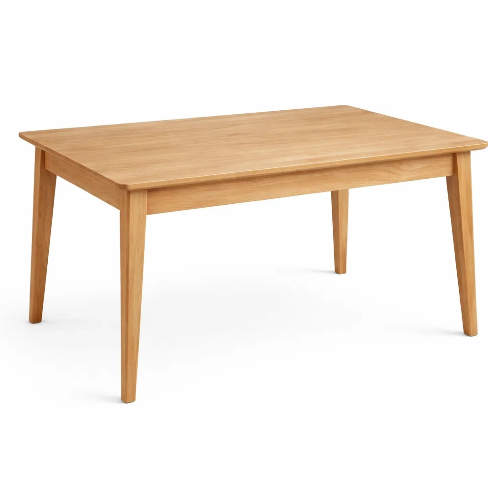 Tavolo da pranzo rettangolare in legno di quercia 150x90x75 cm-PURENOOKVIBES