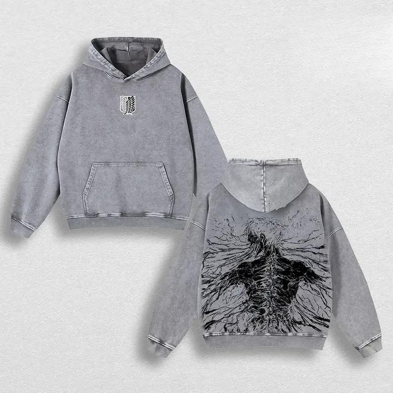 Eren Yeager Vintage Washed Hoodie - AOT