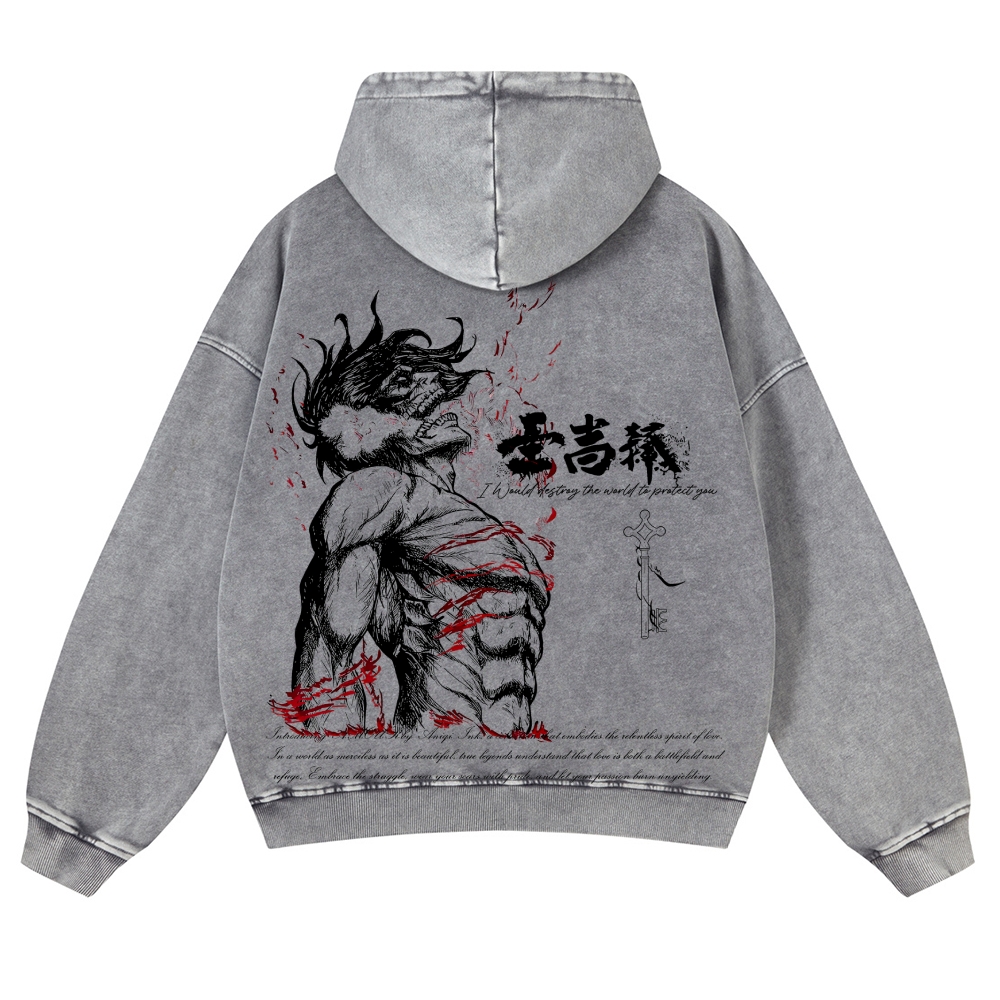 Attack on Titan Casual Washed Hoodies 2506023916