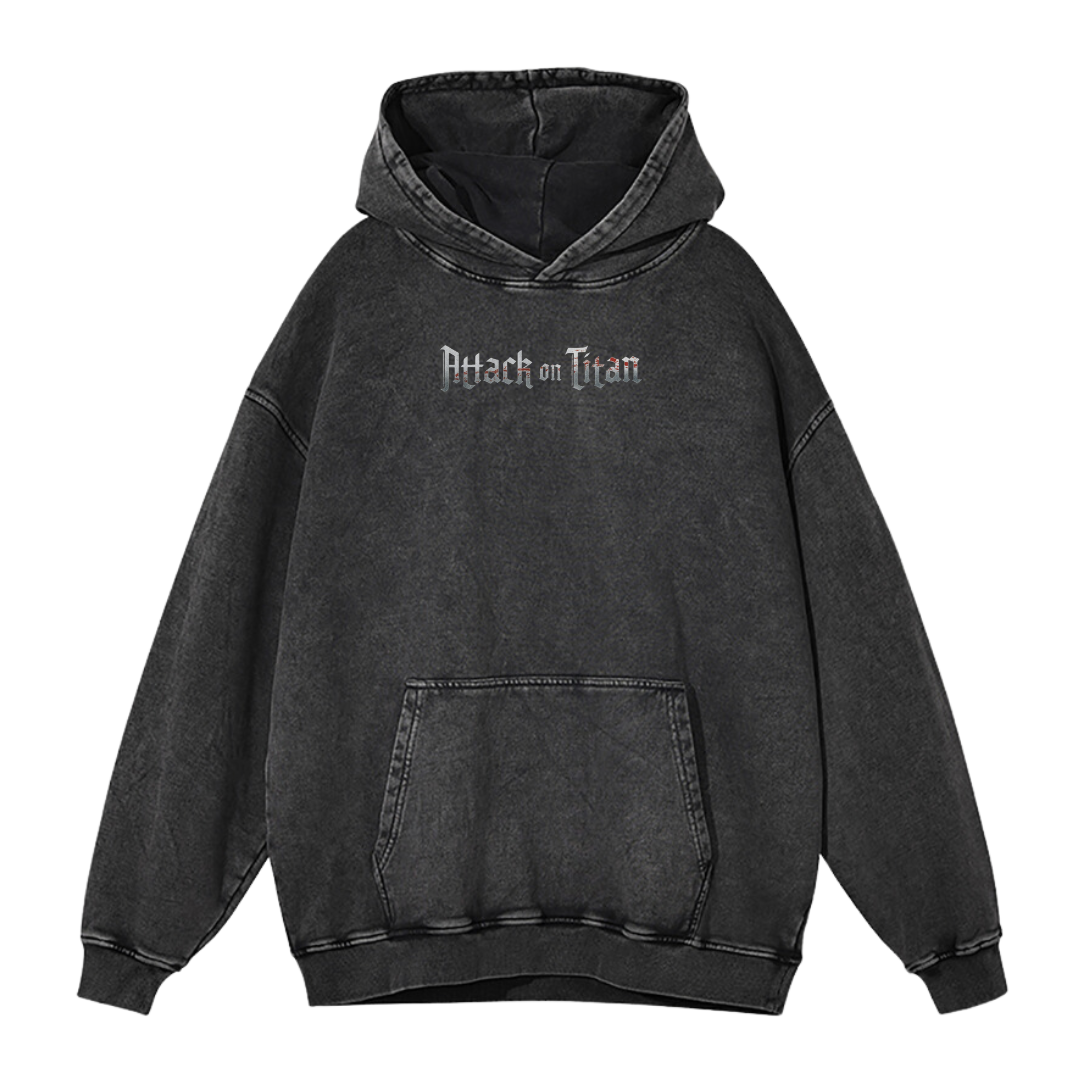 ATTACK ON TITAN VI ACID WASH HOODIE