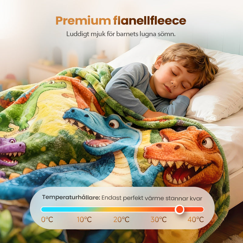 🦖🔥 50% RABATT! Dinosaurie Flanellpläd – Supersöt & Mjuk