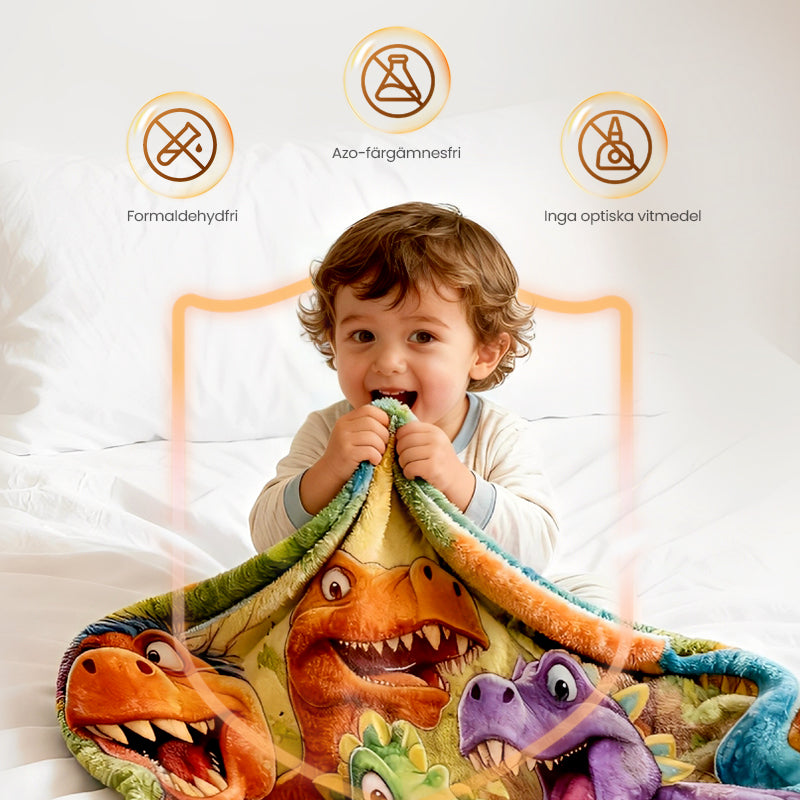 🦖🔥 50% RABATT! Dinosaurie Flanellpläd – Supersöt & Mjuk
