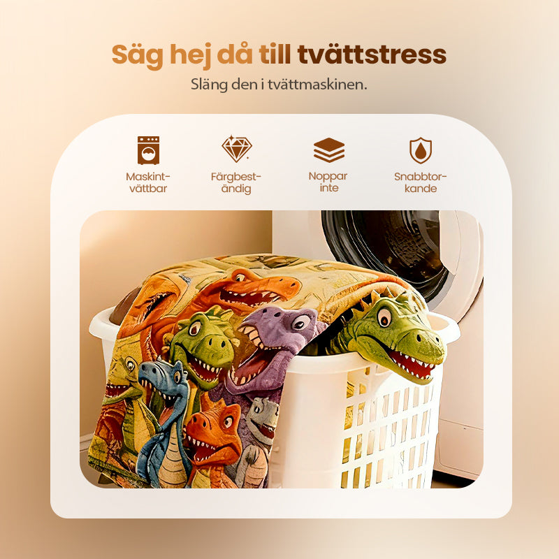 🦖🔥 50% RABATT! Dinosaurie Flanellpläd – Supersöt & Mjuk
