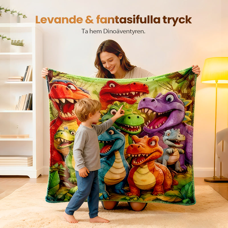 🦖🔥 50% RABATT! Dinosaurie Flanellpläd – Supersöt & Mjuk