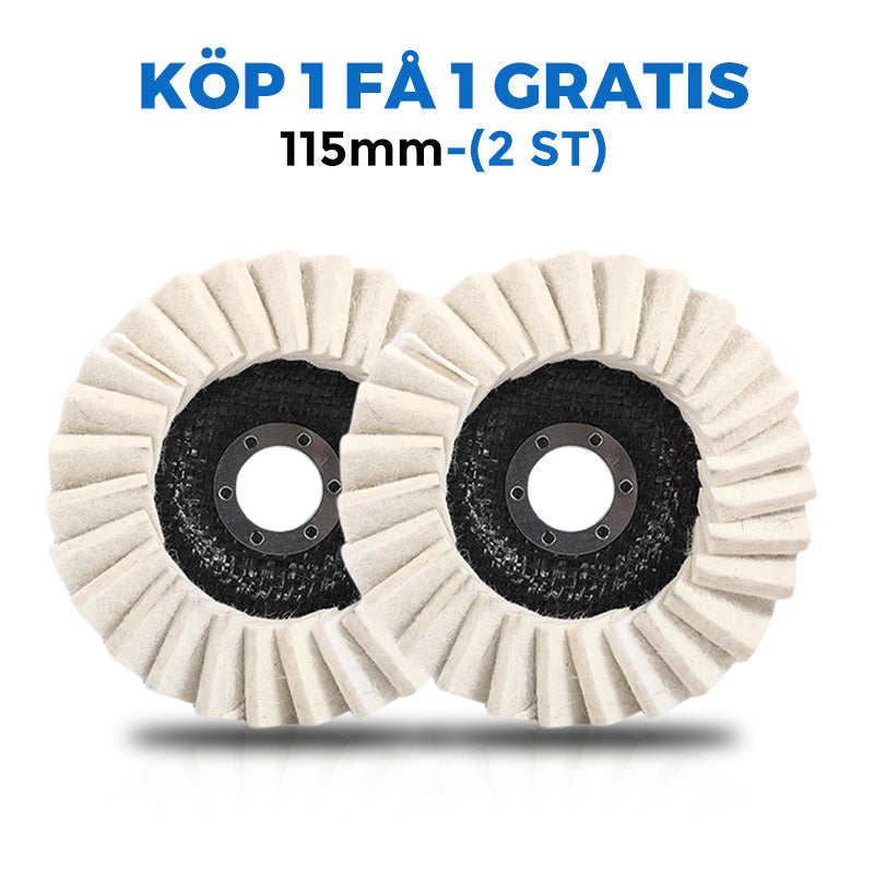 ✨KÖP 1 FÅ 1 GRATIS !🔥Polerskiva med Flik av Ullfilt – Enkel att Använda, Skonsam mot Ytor & Professionellt Resultat 🧼