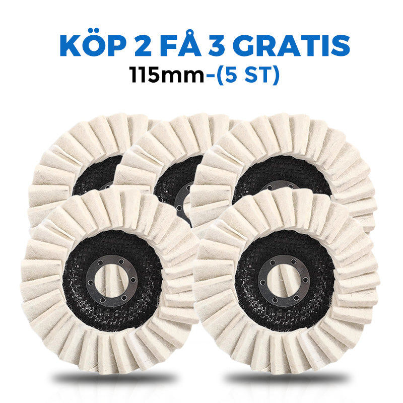 ✨KÖP 1 FÅ 1 GRATIS !🔥Polerskiva med Flik av Ullfilt – Enkel att Använda, Skonsam mot Ytor & Professionellt Resultat 🧼