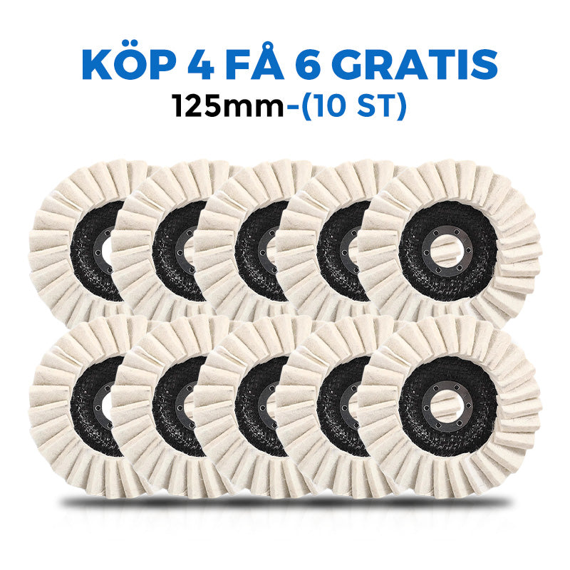 ✨KÖP 1 FÅ 1 GRATIS !🔥Polerskiva med Flik av Ullfilt – Enkel att Använda, Skonsam mot Ytor & Professionellt Resultat 🧼
