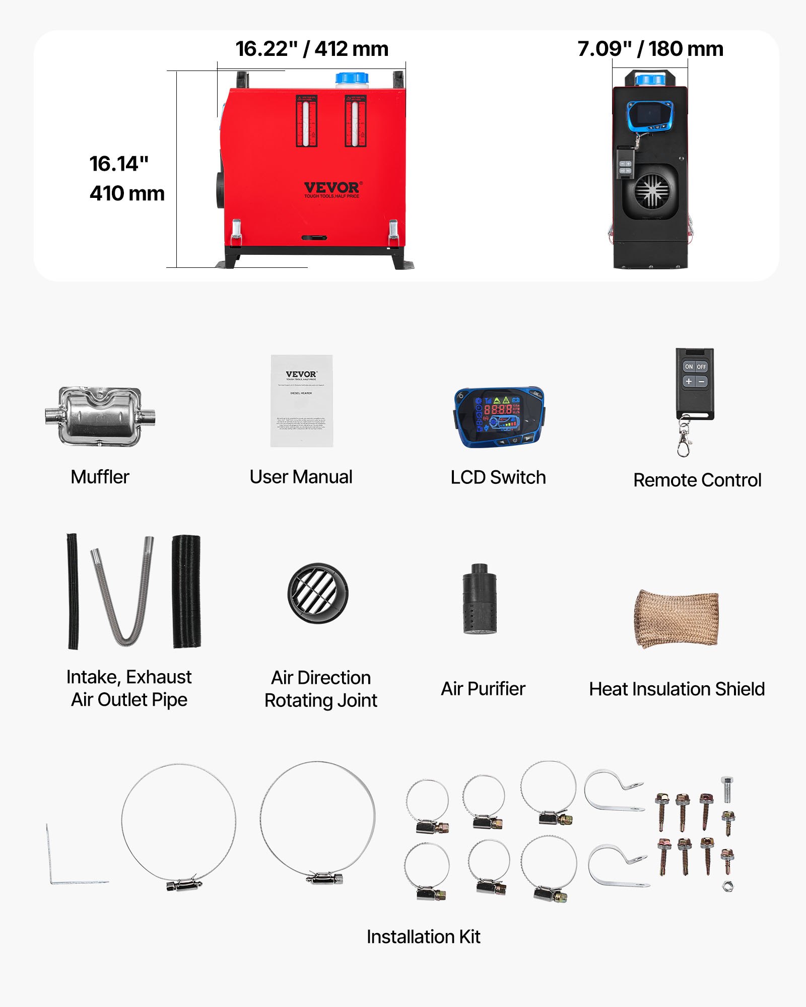Bärbar 8 kW dieselvärmare, allt-i-ett-enhet🔥, lämplig för användning i fordon och inomhus🔥