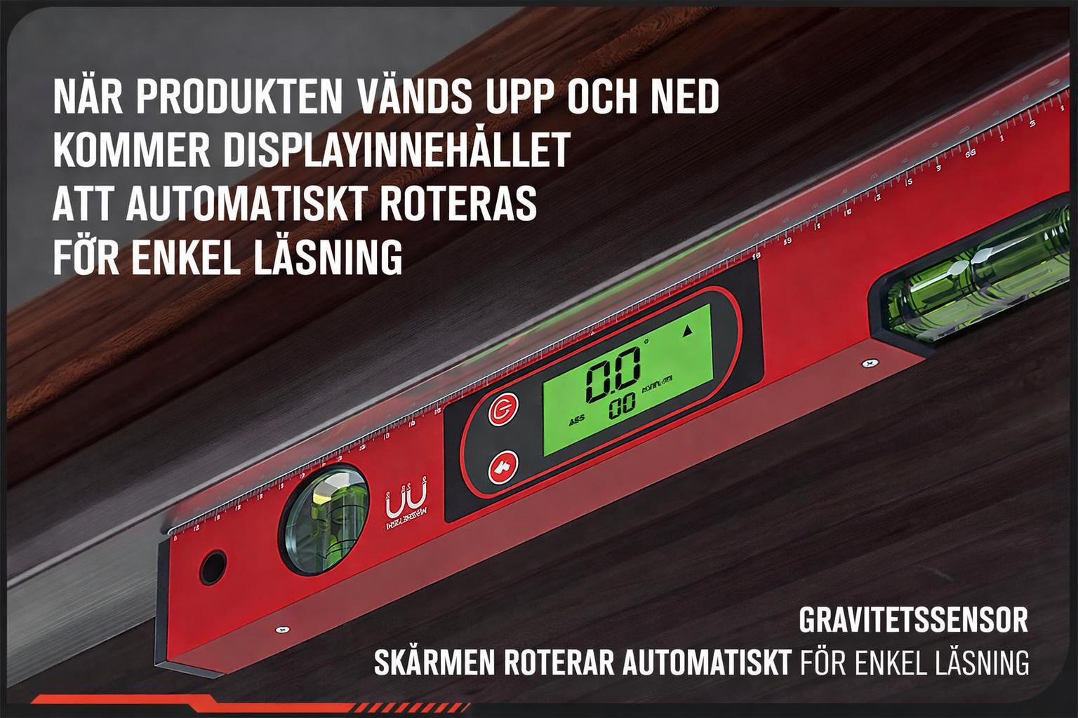 📏 Multifunktionellt magnetiskt vattenpass med LCD-display – Hög precision för byggnation och DIY ⚡