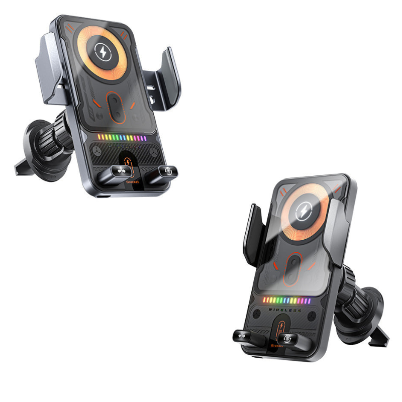 Smart 2-i-1-telefonhållare för bilen med vridfunktion och trådlös laddare