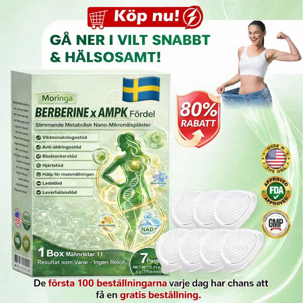 Moringa × Berberine × AMPK 8-Benefit Slimming & Metabolic Nano Microneedle Patch | Daily support for metabolism and heart health