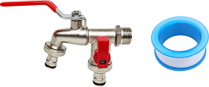 🔥Last Day 50% OFF🔥Universal Stainless Steel Double Outlet Garden Water Faucet