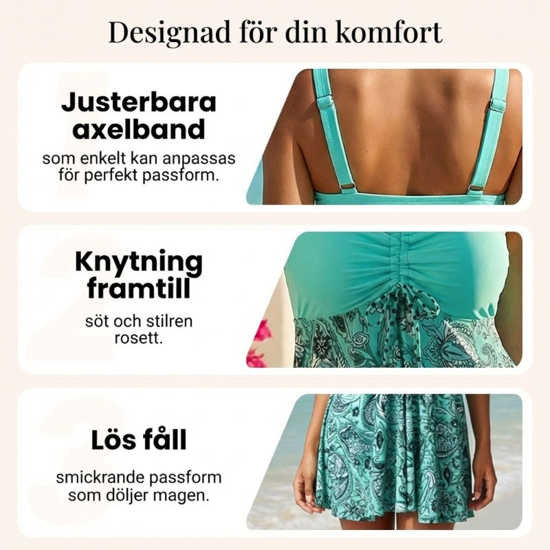 🔥👙Strap Top & åtsittande badshorts Separerbara badkläder