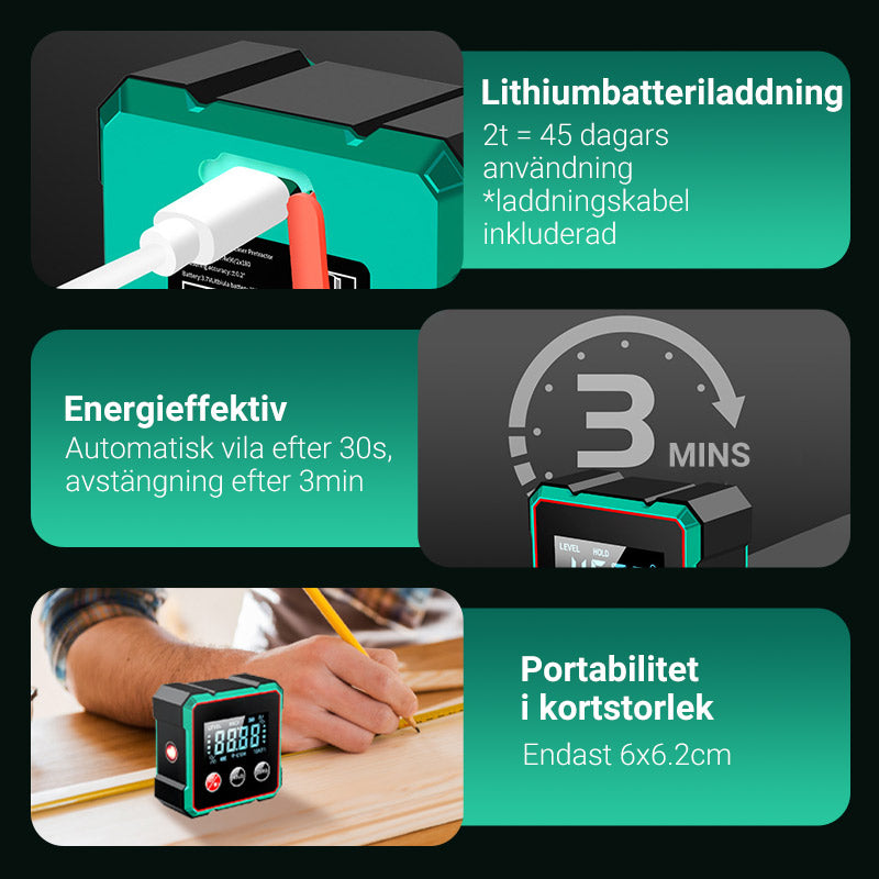 ⏳🔥 Begränsad tid 50% rabatt 📏 Magnetisk digital vinkelmätare med elektronisk lase
