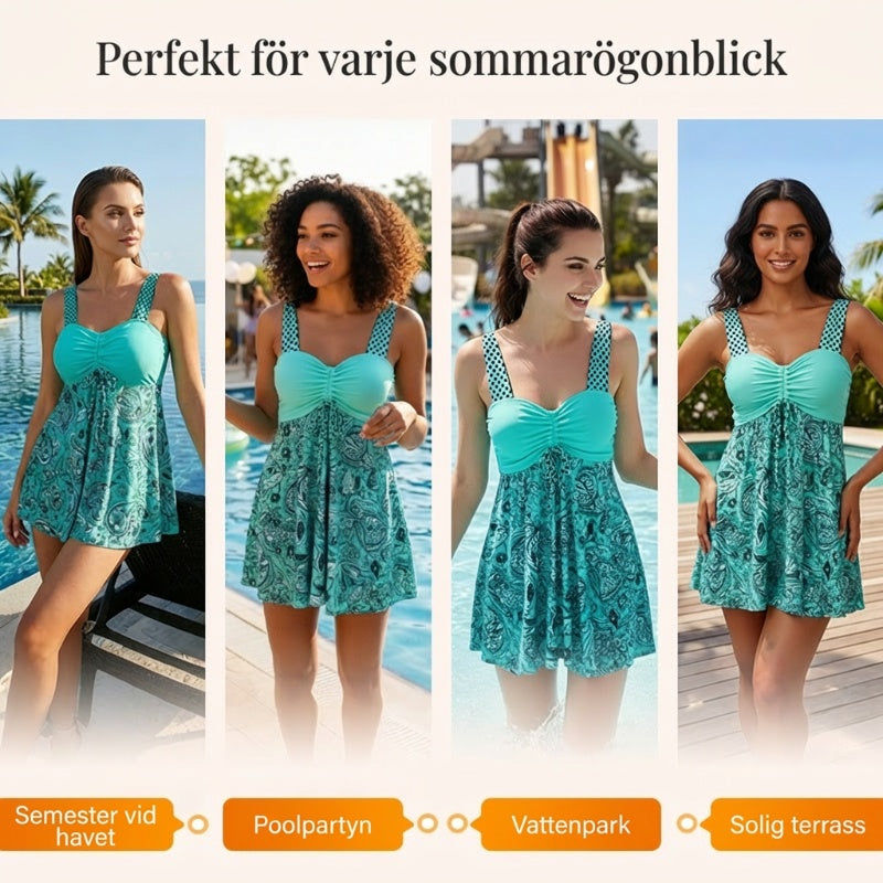 🔥👙Strap Top & åtsittande badshorts Separerbara badkläder