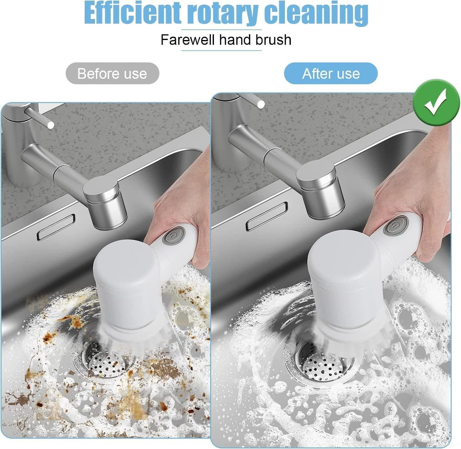 🧽 50% Korting – 5-in-1 Handheld Schoonmaakborstel | Voor Keuken, Badkamer & Meer – Alles in Eén
