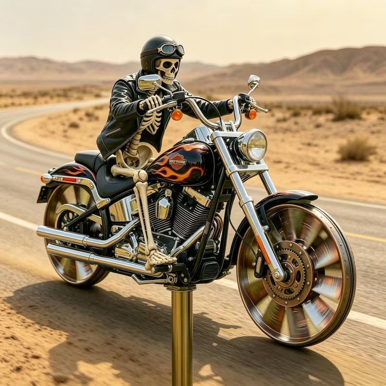 🏆Helt ny 2026✨Skull Motorcykel Väderkvarn