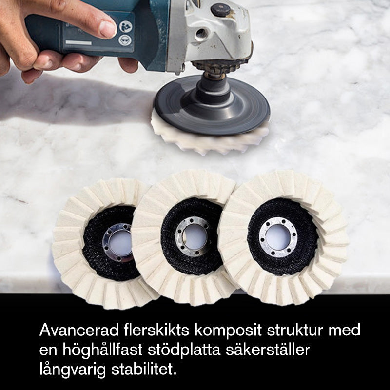 ✨KÖP 1 FÅ 1 GRATIS !🔥Polerskiva med Flik av Ullfilt – Enkel att Använda, Skonsam mot Ytor & Professionellt Resultat 🧼