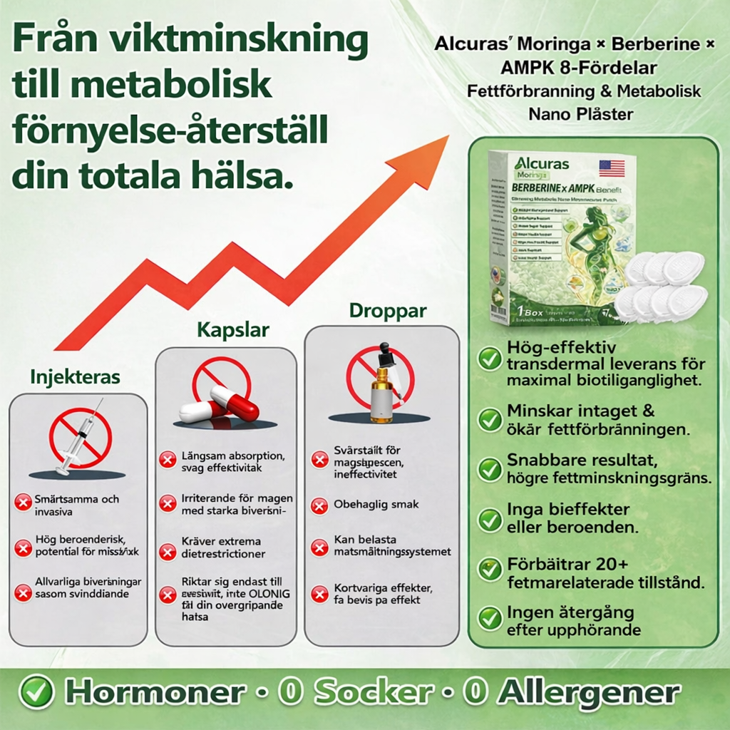 Moringa × Berberine × AMPK 8-Benefit Slimming & Metabolic Nano Microneedle Patch | Daily support for metabolism and heart health